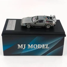 MJ 1:64 Back to the Future Time Machine Delorean DMC-12 alloy car model