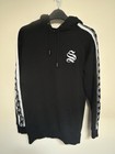 Sinners Attire Black Hoodie With Branded Detailing Down The Sleeves. Size S