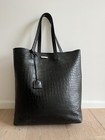 Saint Laurent Shopper Tragetasche Groß Schwarz Leder