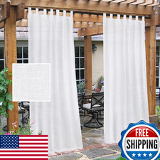 H.VERSAILTEX Outdoor Linen Sheer Curtains Waterproof Indoor Divider Patio