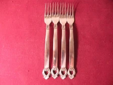 4 Cocktail Seafood Forks Erika FB Rogers 1883 Japan Stainless Steel 5 7/8"