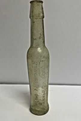 Vintage Embossed Re Umberto Brand Pure Olive Oil Glass Bottle THIN VERSION