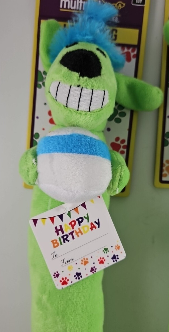 12" Dog Toy Happy Birthday Loofa Dog QTY 3