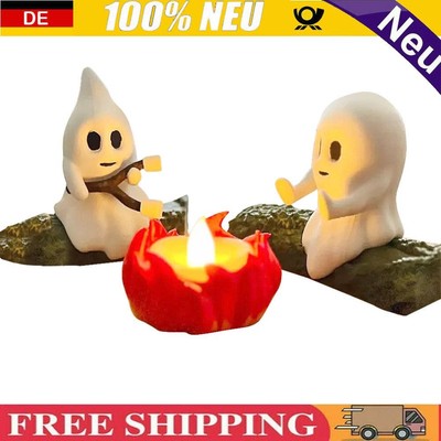 Ghost Campfire Flicker Nightlight Fire Marshmallow Halloween Nightlight(Dog+Cat)