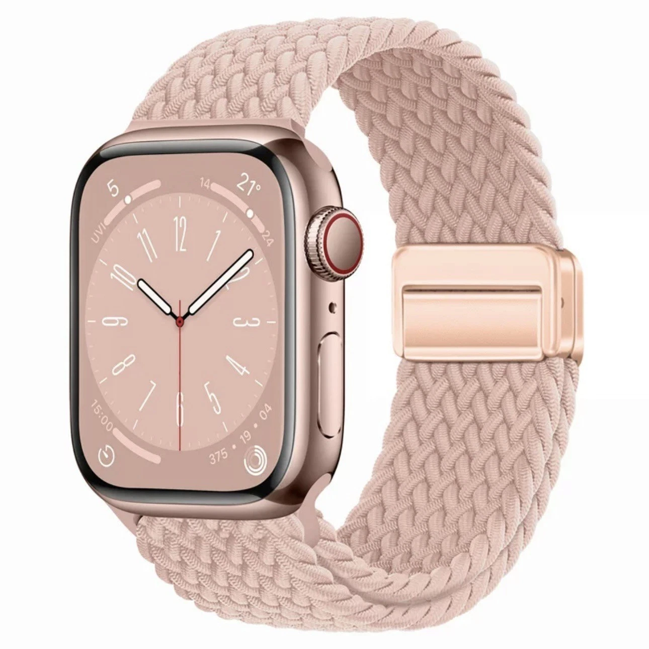 Pink Sand Braided Nylon Apple Watch Band