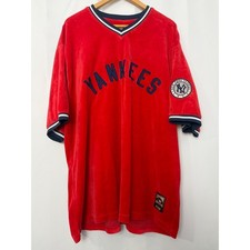 New York Yankees MLB Cooperstown Collection Red Velour Jersey Baseball Mens XXL