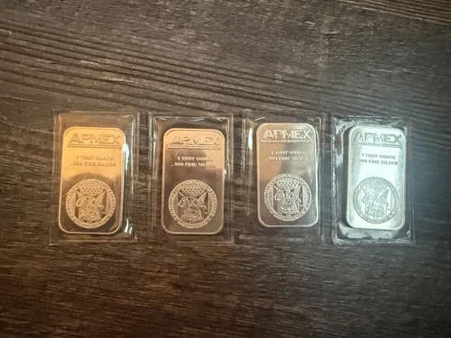 4 Ounces Silver Bullion lot APMEX CERTIFIED