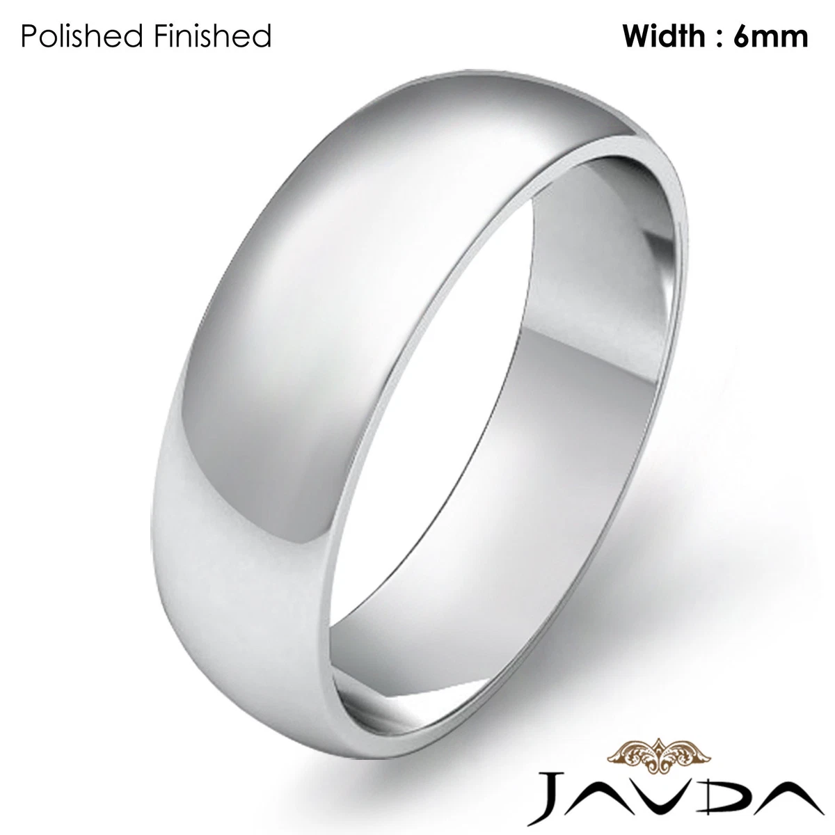 Women Wedding Band 6mm Platinum 950 Dome Plain Polish Ring 8.3gram