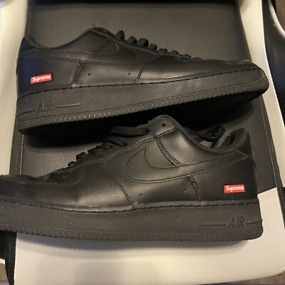 Size 12 - Nike Air Force 1 Low x Supreme Box Logo - Black