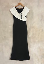BADGLEY MISCHKA Coloum Gown With Peral Collar Dress - Size UK 8 (4) - RRP = �630