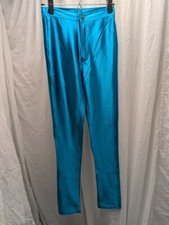 Blue satin style pants small or size 2 DISCO