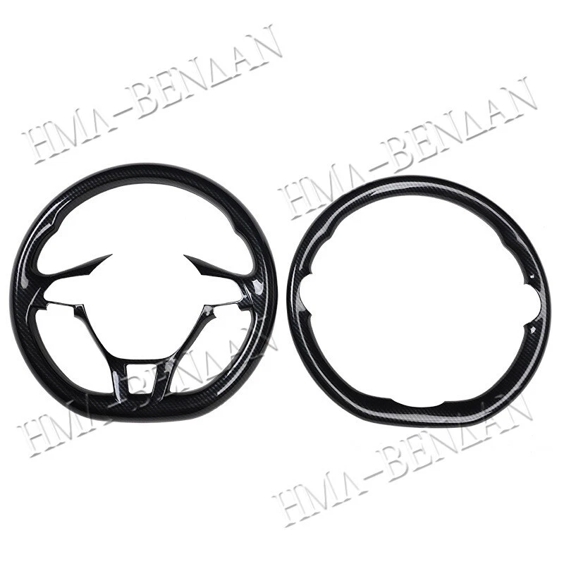 For 2015-2019 Volkswagen Jetta Steering Wheel Cover Trim ABS carbon fibre 2pcs - Image 2 of 4
