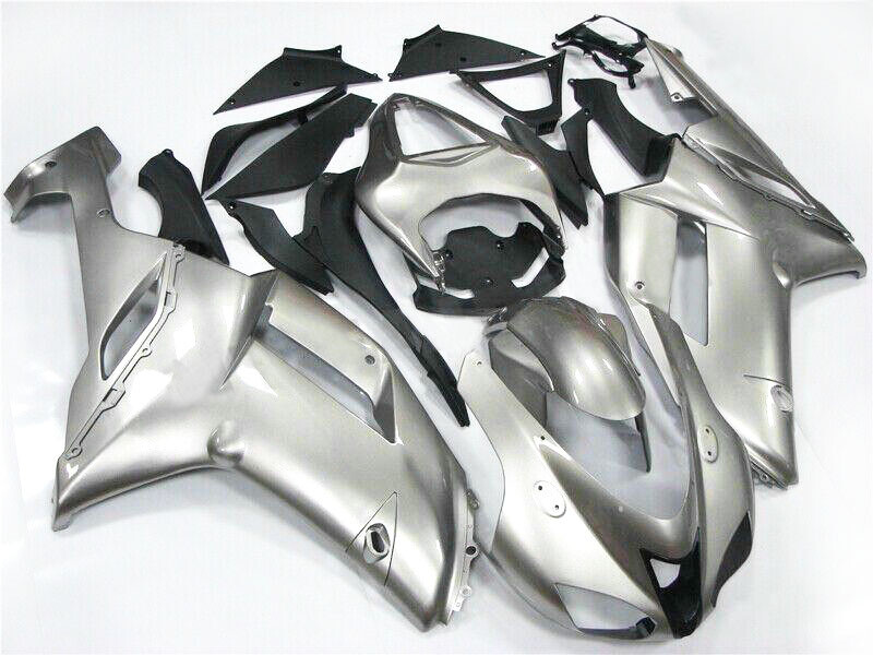 パーツ GRAY Motor Silver Injection Plastic Fairing BodyWork For Kawasaki Ninja