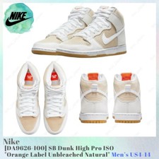 Nike SB Dunk High Pro ISO Orange Label Unbleached Natural DA9626-100 US4-14 NEW