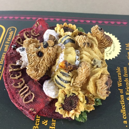 Victoria Queen Bee pin brooch cute teddy bear sunflower Boyds Bears Bearwear new - 第 5/10 張圖片