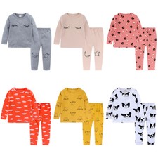 G6 Style" Toddler Baby Kids Toddler Boys Girls Long Clothes Pajama Set 6M-6T
