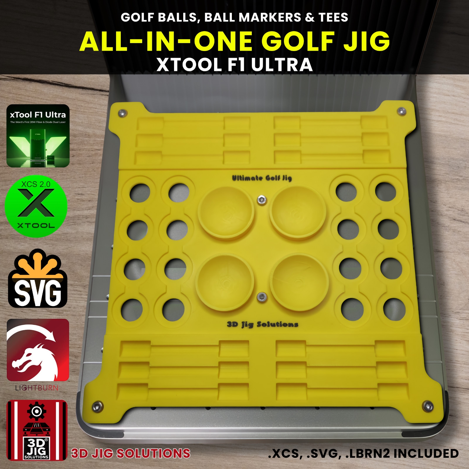 xTool F1 Ultra Golf Jig | Engrave Golf Balls, Tees & Markers