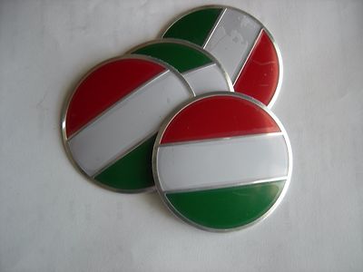 ITALY ITALIAN FLAG WHEEL CENTER CAP EMBLEMS  ALUMINUM STICKERS DECAL 4
