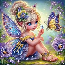 Fairy Special Shape Diamond Art Kits for Beginners, Butterfly Animali 5D Diamond