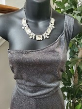 Windsor Women's Pewter Sleeveless One Shoulder Casual Jumpsuits Dress Size Small