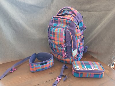 Schulrucksack Rucksack mit Federtasche von Satch lila orange