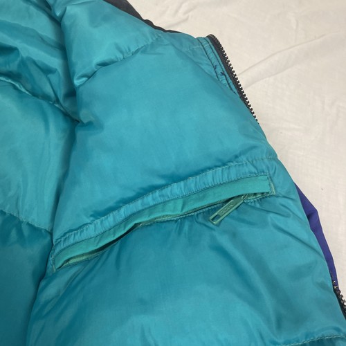 Vtg 90s Eddie Bauer Jacket Mens Large L/G Cobalt Blue Teal Goose Down Puffer - Picture 10 of 12