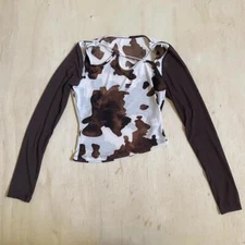 y2k cowgirl brown satc vintage long sleeve 