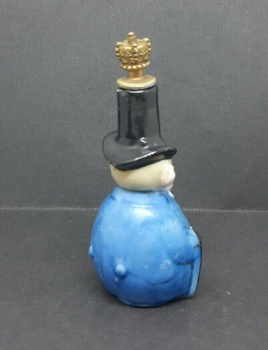 HEINZ Crown Top Porzellan Duftflakon OTTO Mann mit Zylinder & Schwänzen um 1920 - Bild 3 von 9