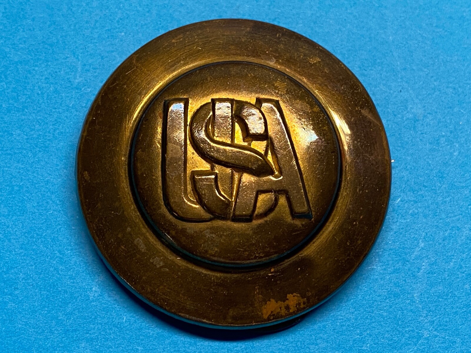 CIVIL WAR, LEAD FILLED, BRASS, USA BRIDLE ROSETTE