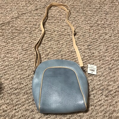 New bijoux terner crossbody purse shoulder bag faux leather light blue cream