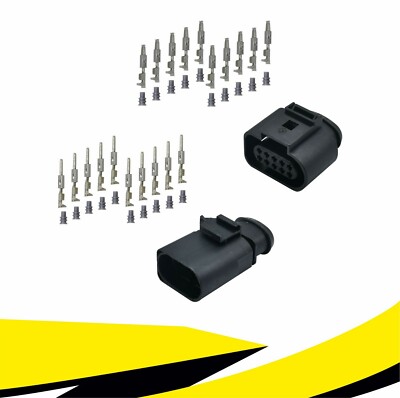 Buchse + Stecker 10-polig Reparatursatz 1J0973715 6X0973815 für VW AUDI MT Crimp
