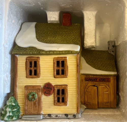 Vintage Dept 56 New England Village Livery Stable & Boot Shop 1986
