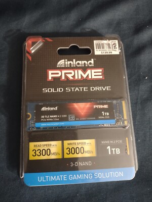 Inland Prime M.2 Solid State Drive 1TB 3300/3000MB New In Box