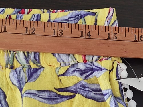 TINIBIKINI Swimwear Womens XL Swimsuit Cover-Up Swim Shorts Yellow Floral Tassel - Picture 5 of 5