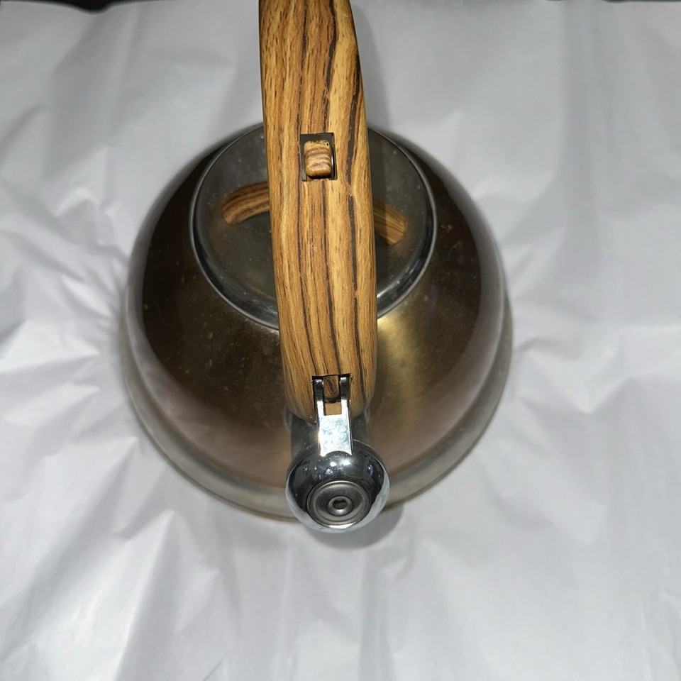 Balduzzi Italian Style Tea Kettle Soft Touch Handle Copper Color