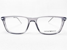 NEW Emporio Armani EA3063 5382 Mens Grey Rectangle Eyeglasses Frames 53/16 140
