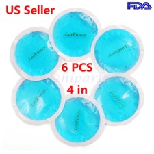 6Pcs Small Round Ice Gel Pack Hot Cold Therapy Heating Cooling Cloth Backing Kit