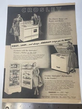 Crosley Electric Range W/ Beauty & Brains, GMC VINTAGE 1952 Print Ad 11x16" Open