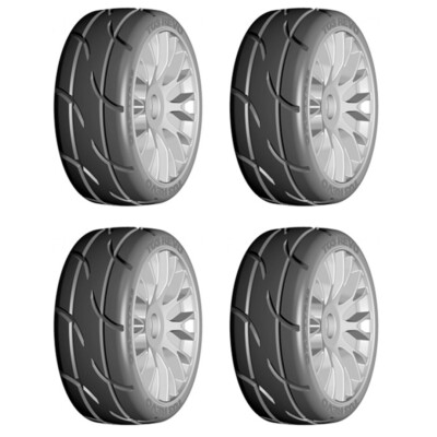 GRP GTK03-XB2 1:8 GT T03 REVO XB2 Extra Soft Tires w/ 20 Spoked Silver Wheel (4)