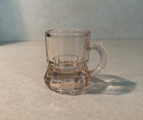 Vtg Pink Depression Glass Toothpick Holder Handled Shot Glass Mini Mug Steins