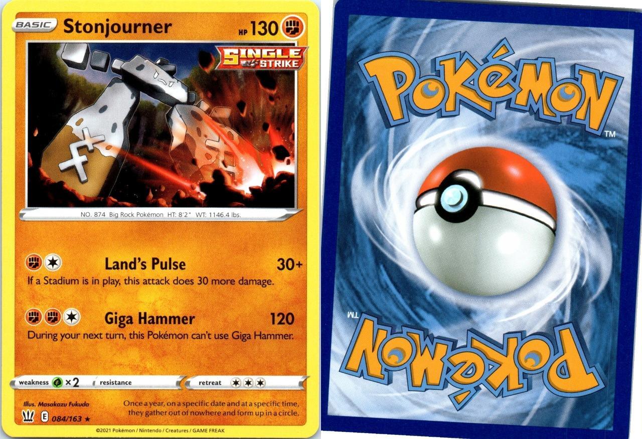 2020 POKEMON TRADING CARD GAME -  Stonjourner 084/163 Rare Battle Styles Pokemon