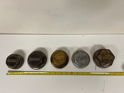 Lot of 5 Antique Buick Dust Cover Hub Center Grease Cap - All Different