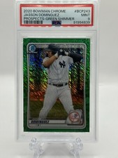 2020 Bowman Chrome Prospects Green Shimmer Jasson Dominguez PSA 9 #’d 01/99