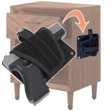 Tactical Right/Left Hand Gun Holster Backpack Car Beside Desk Hook&Loop Holster