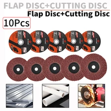 10Pcs 75mm Flap Sanding Discs + Cutting Wheels For Metal Wood Angle Grinder Tool