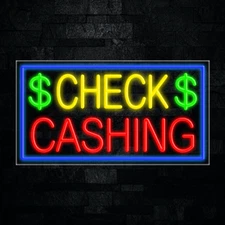 Check Cashing LED Neon Sign  33"L x 18"H #31276