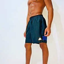 Adidas 90s Rare Vintage Soccer Shorts Nylon Black White Blue Mens Large