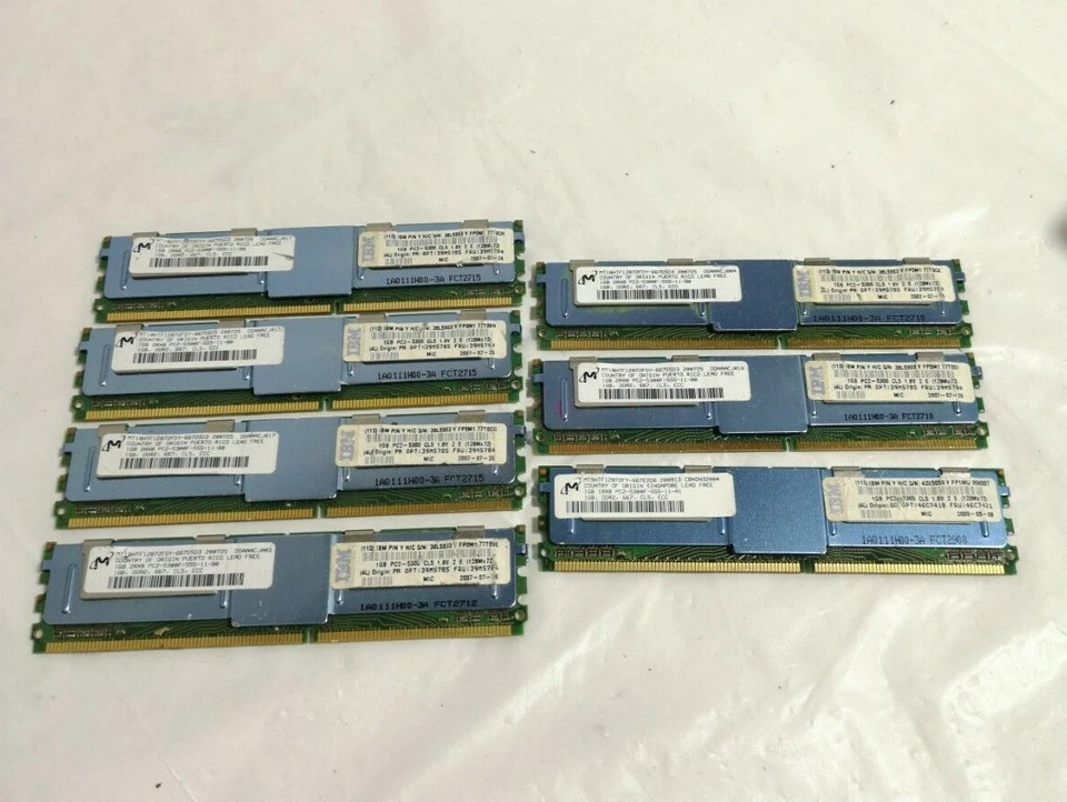 X7 - Micron MT18HTF12872FDY-667D5D3 1GB 2RX8 DDR2 FRU:39M5784 - Image 4 of 4