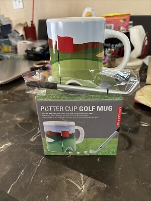Kikkerland Putter Cup Golf Mug New In Box Unique Collectible