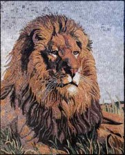 LION MOSAIC BACKSPLASH Wild Jungle Animal Mosaic Tiles For House Warming